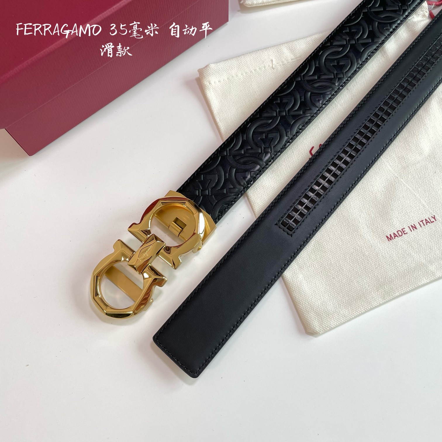 db9bf2_86faf166a5d34f6b9708e35b284d36d4mv2.jpg Ferragamo Logo Buckle Automatic Smoothing Leather Belt - Image 1