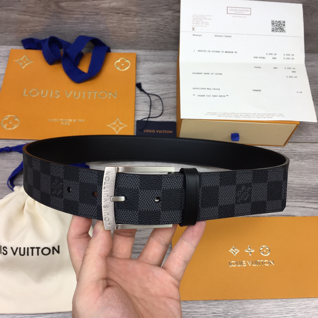 db9bf2_88435bd4f79a49b582479a9724251de0mv2.jpg Louis Vuitton Pin Buckle 40mm Damier Canvas Belt - Image 1