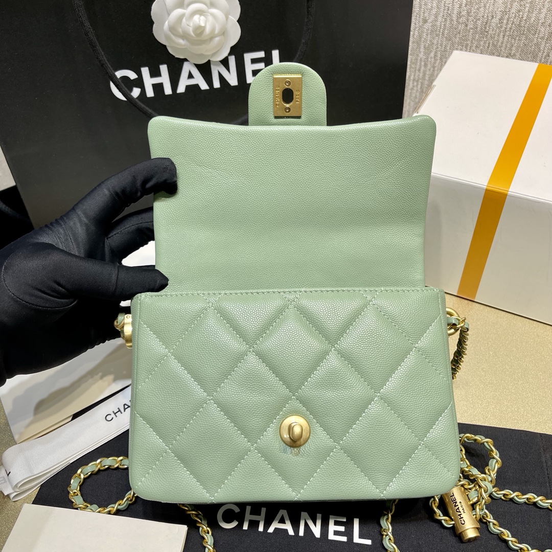 Chanel Mini Square Fatty Classic Rhombic Flap Bag - Image 8
