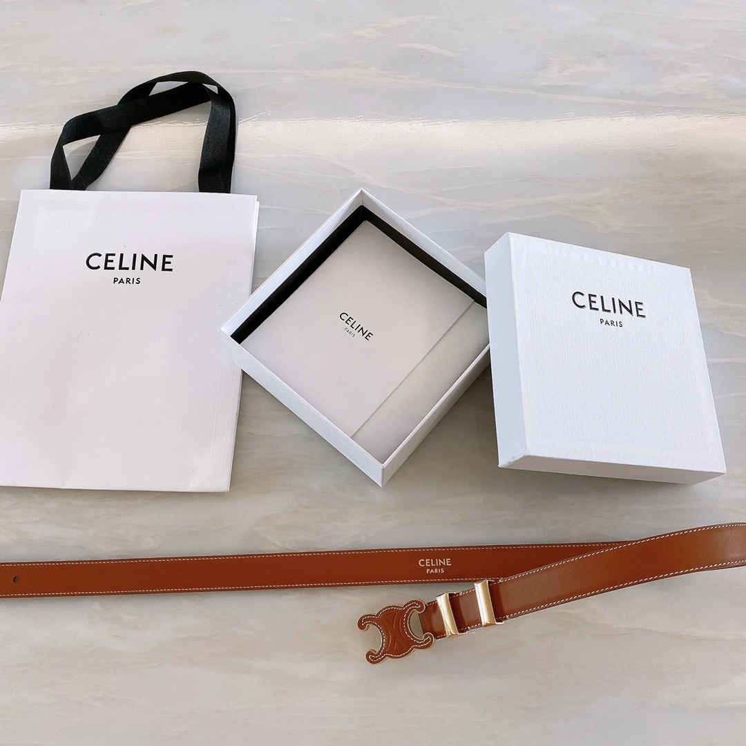 db9bf2_8a9431d9cabc4cdbb6dd9282caf30badmv2.jpg Celine Triomphe Leather Belt - Image 1