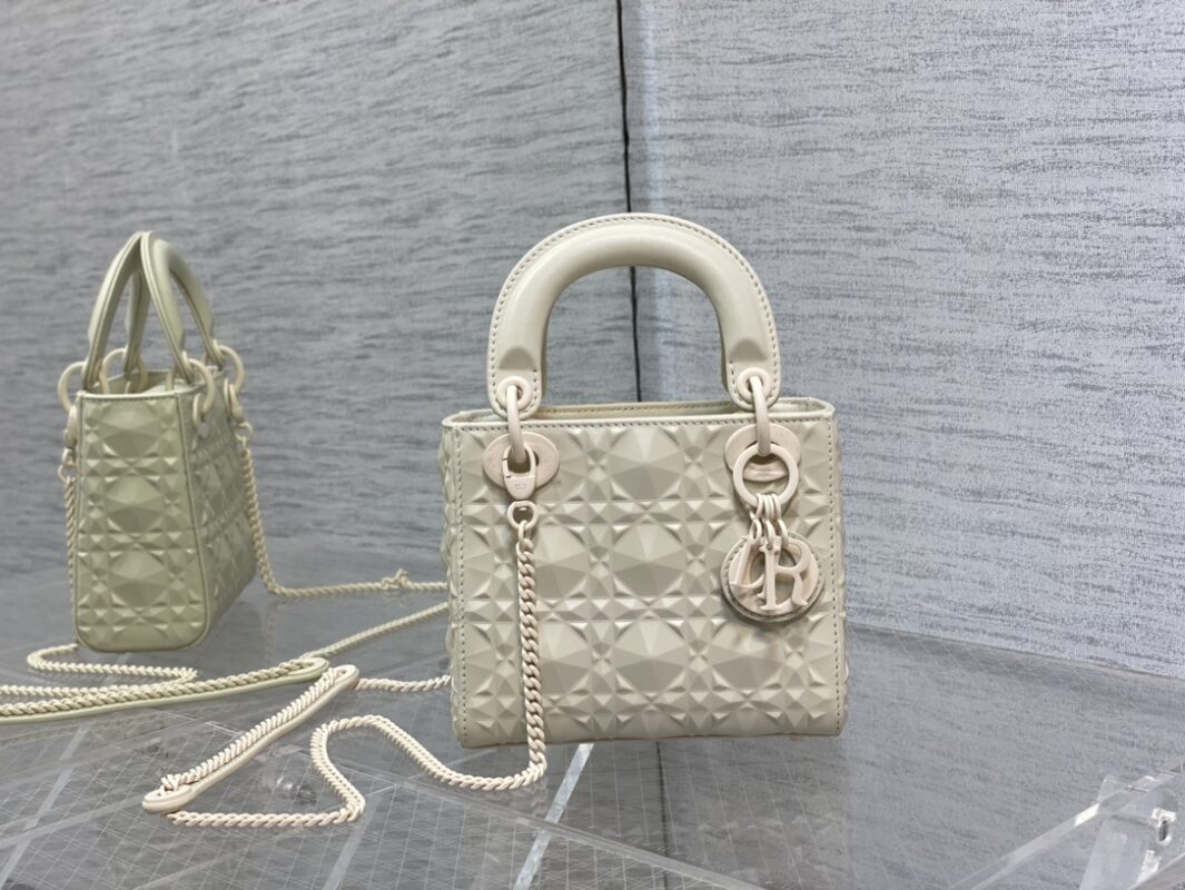 Lady Dior Mini Bag in Matte White