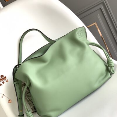 Loewe Large Flamenco Bag in Forest Green Calfskin