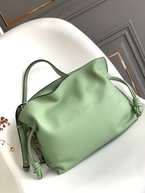 Loewe Large Flamenco Bag in Forest Green Calfskin