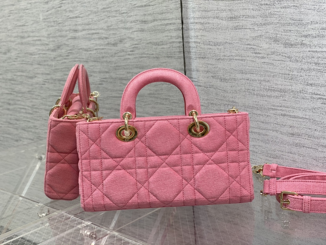 Dior Lady D-joy Bag in Pink Denim - Image 3