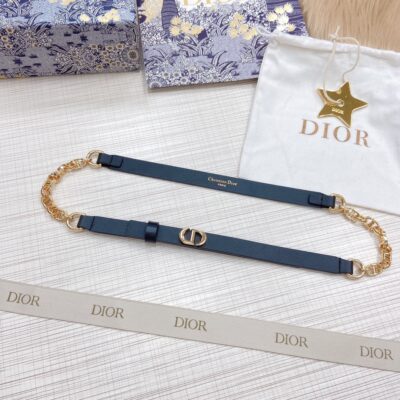 Dior Chain and Leather 15mm Belt