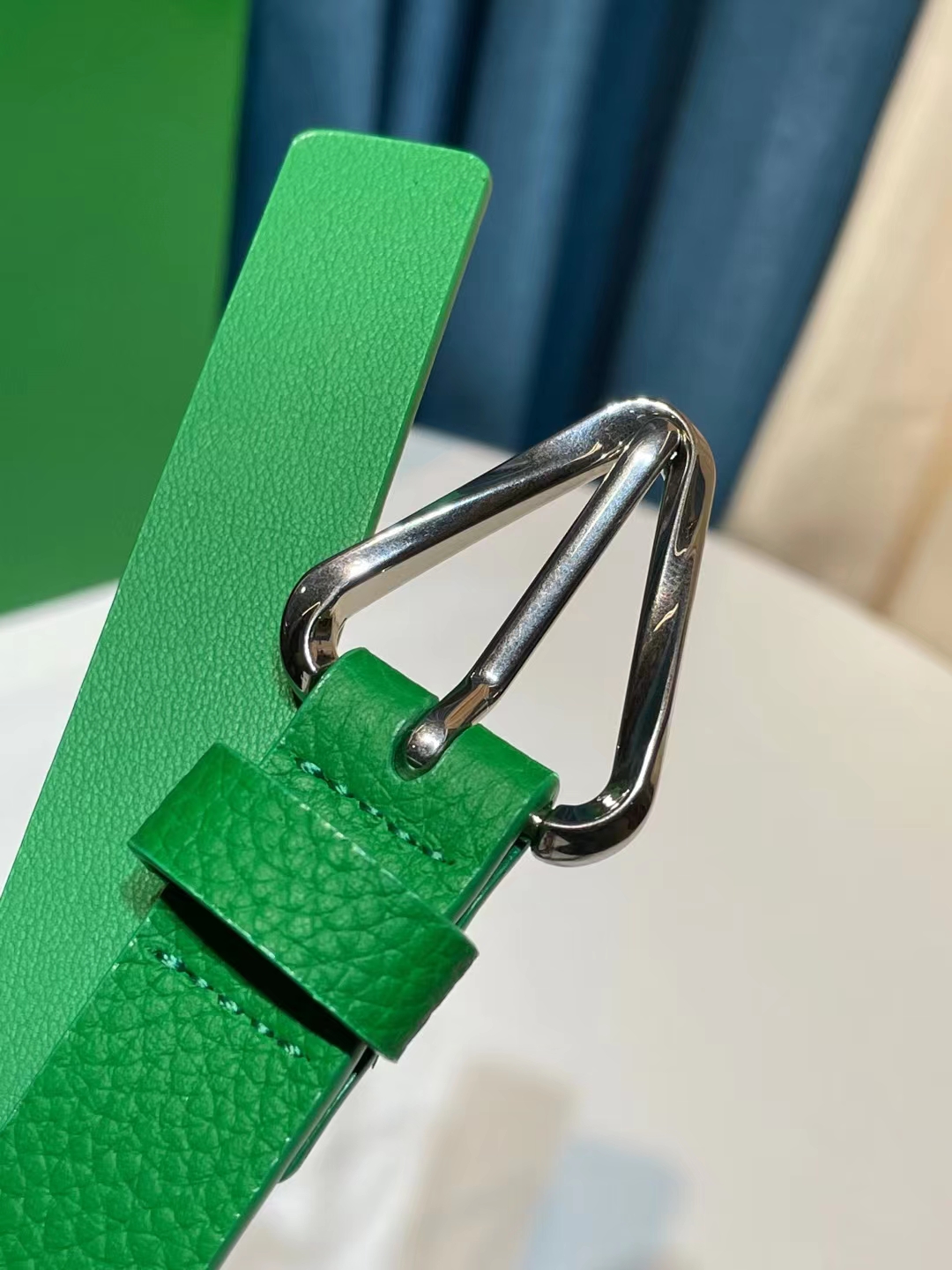 db9bf2_93f112b19754483ab4e7f879c39496e1mv2.jpg Bottega Veneta Triangular Buckle Leather Belt - Image 1