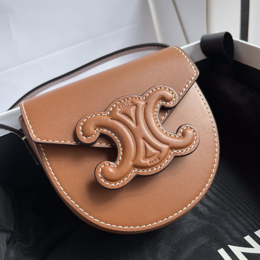 Celine Arc de Triomphe Mini Saddle Bag in Brown
