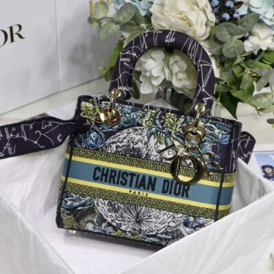 Lady Dior Embroidery Bag in Blue Constellation
