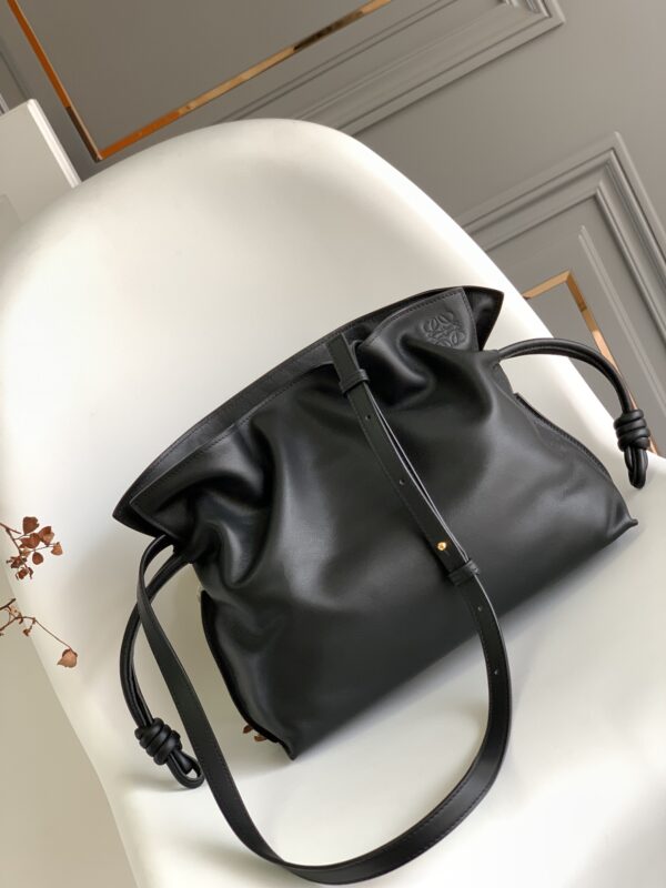 Loewe Large Flamenco Bag in Black Calfskin