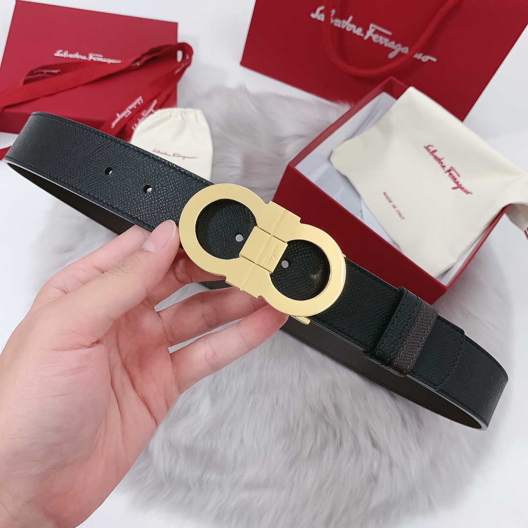 db9bf2_9c76dc3112824c159f3b8e03fc82944bmv2.jpg Ferragamo Logo Buckle Double-sided Leather Belt - Image 1