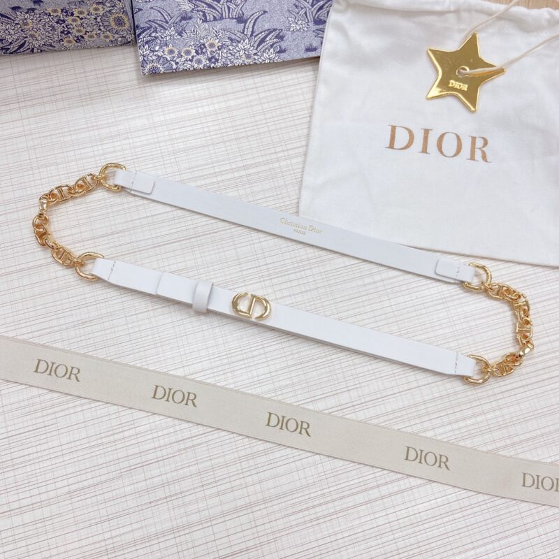 Dior Chain and Leather 15mm Belt