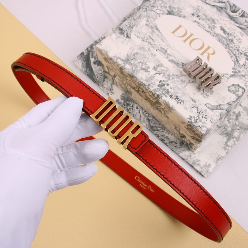Dior D-Fence Leather 20mm Belt with DIOR Buckle