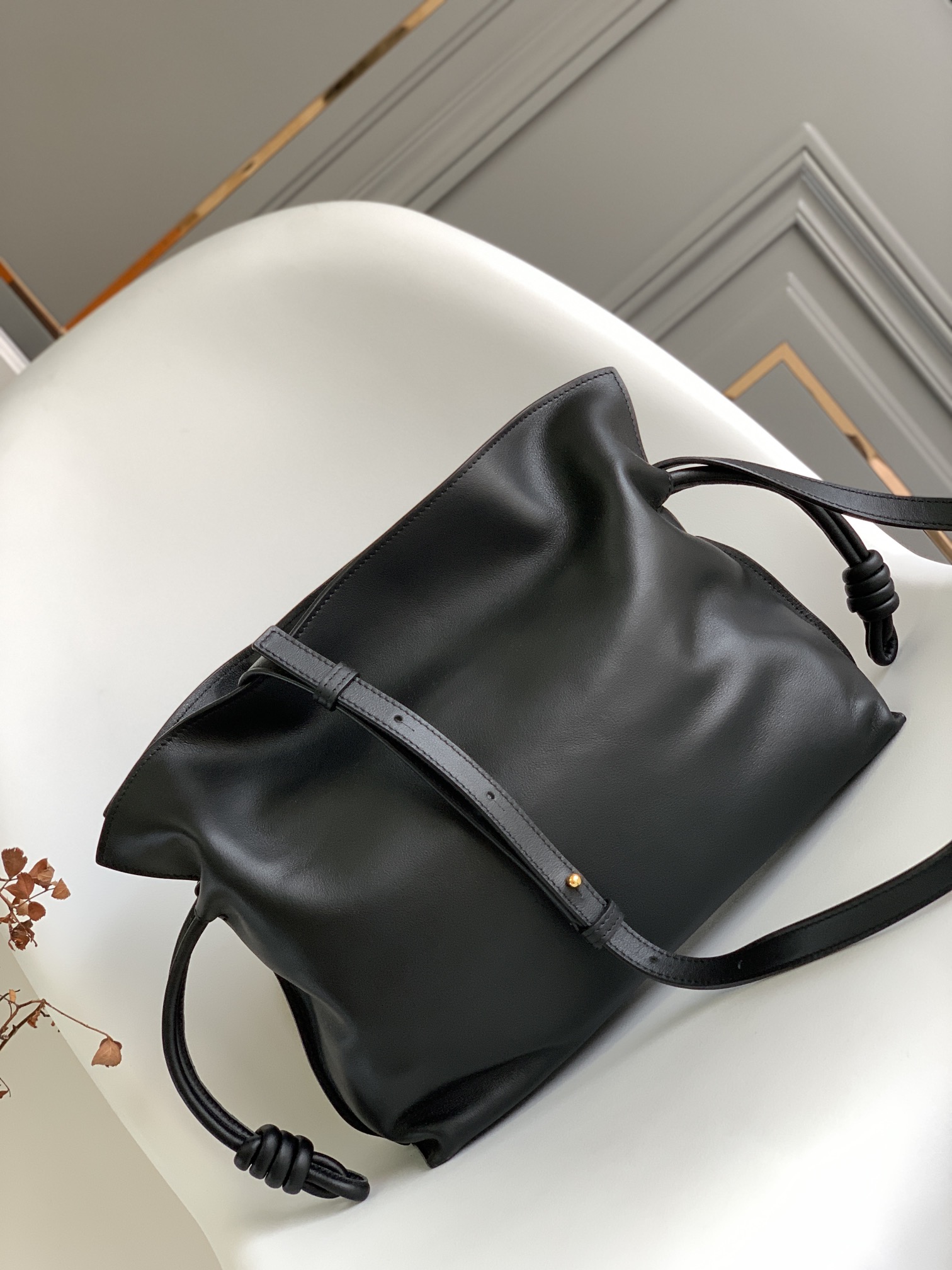 Loewe Large Flamenco Bag in Black Calfskin - Image 3