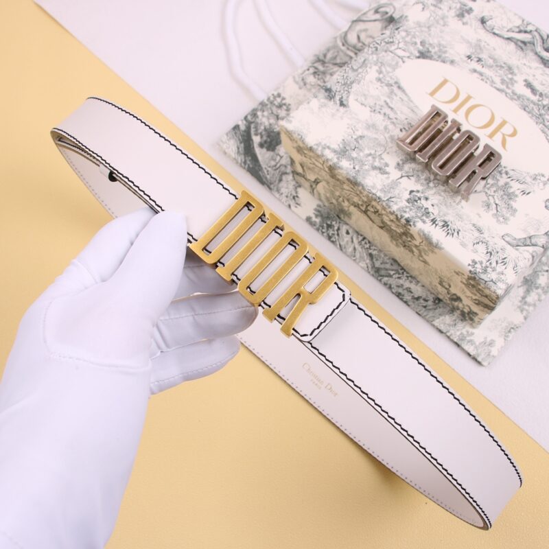 Dior D-Fence Leather 30mm Belt with DIOR Buckle