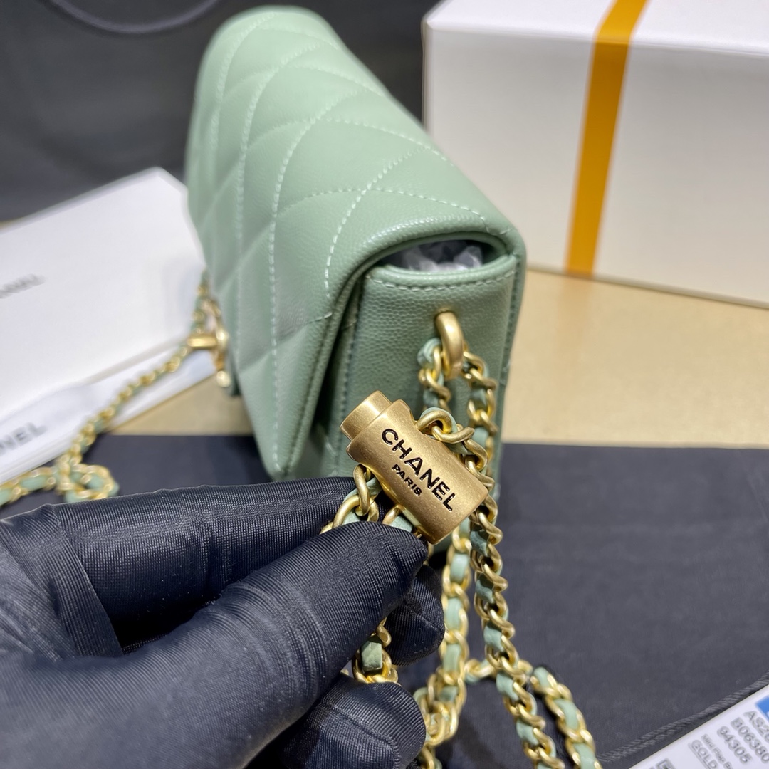 Chanel Mini Square Fatty Classic Rhombic Flap Bag - Image 7