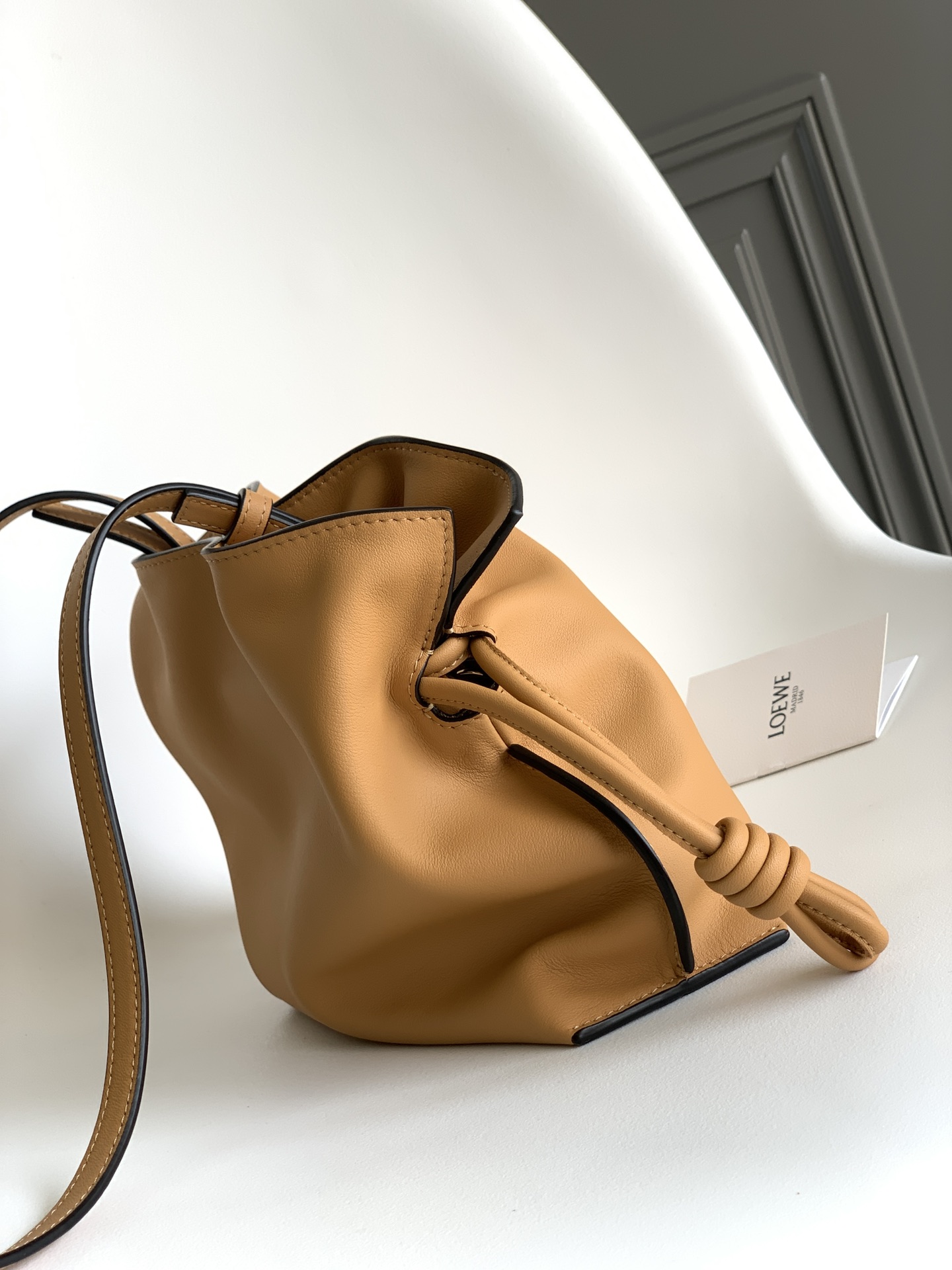 Loewe Small Flamenco Bag in Golden Brown Calfskin - Image 3