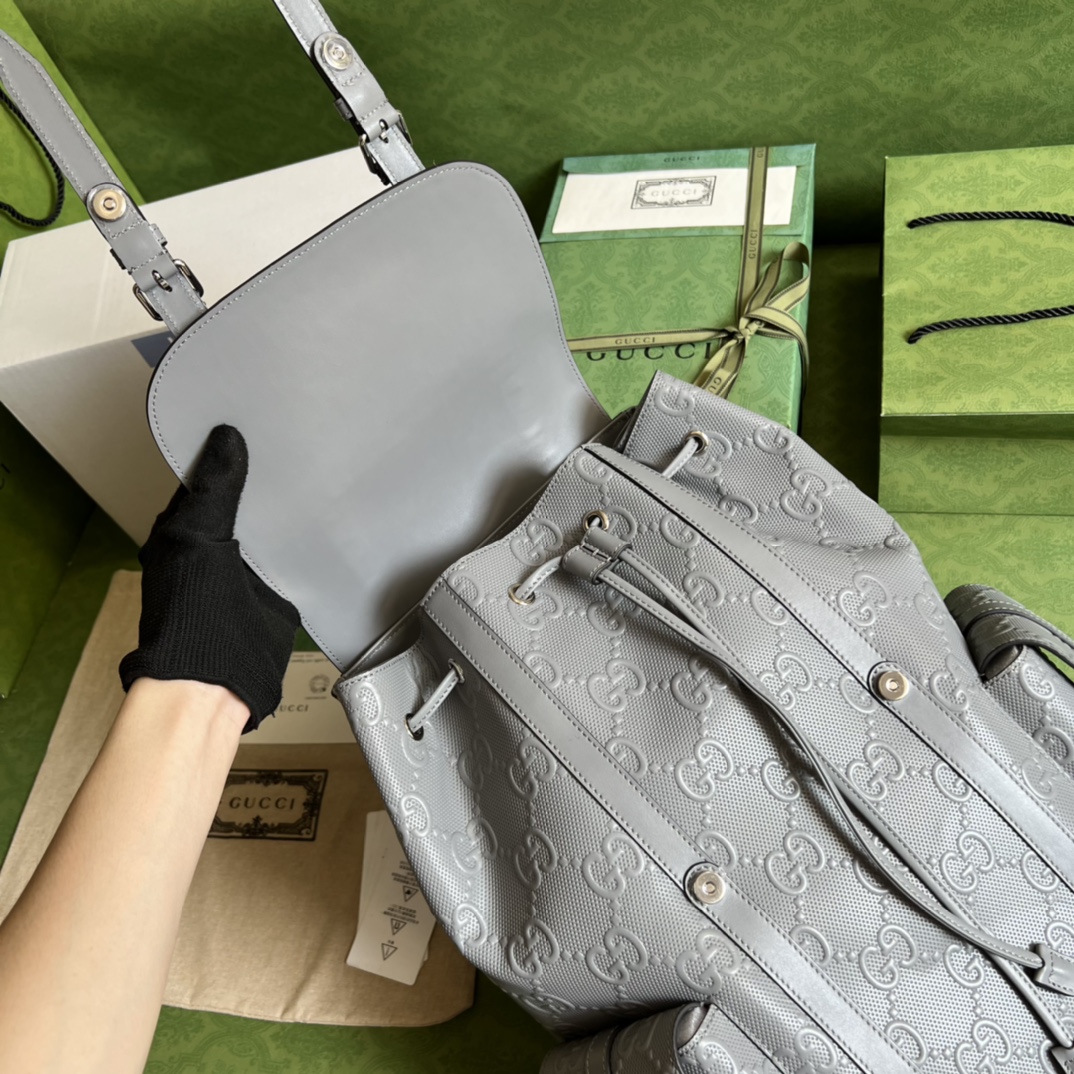 Gucci Printed Embossed Backpack - Image 8