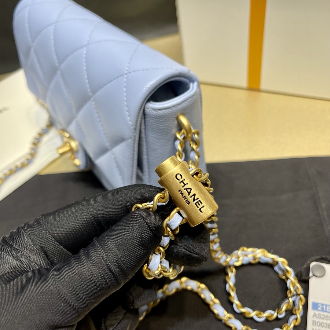 Chanel Mini Square Fatty Classic Rhombic Flap Bag - Image 8