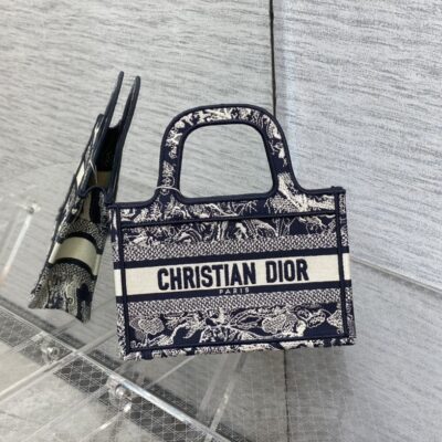 Dior Mini Tote Bag in Jungle Embroidery