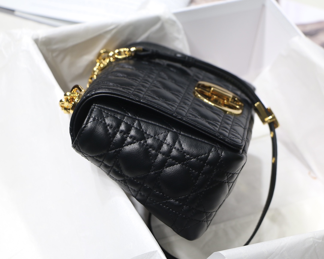 Dior Medium Caro Bag in Black Calfskin - Image 5