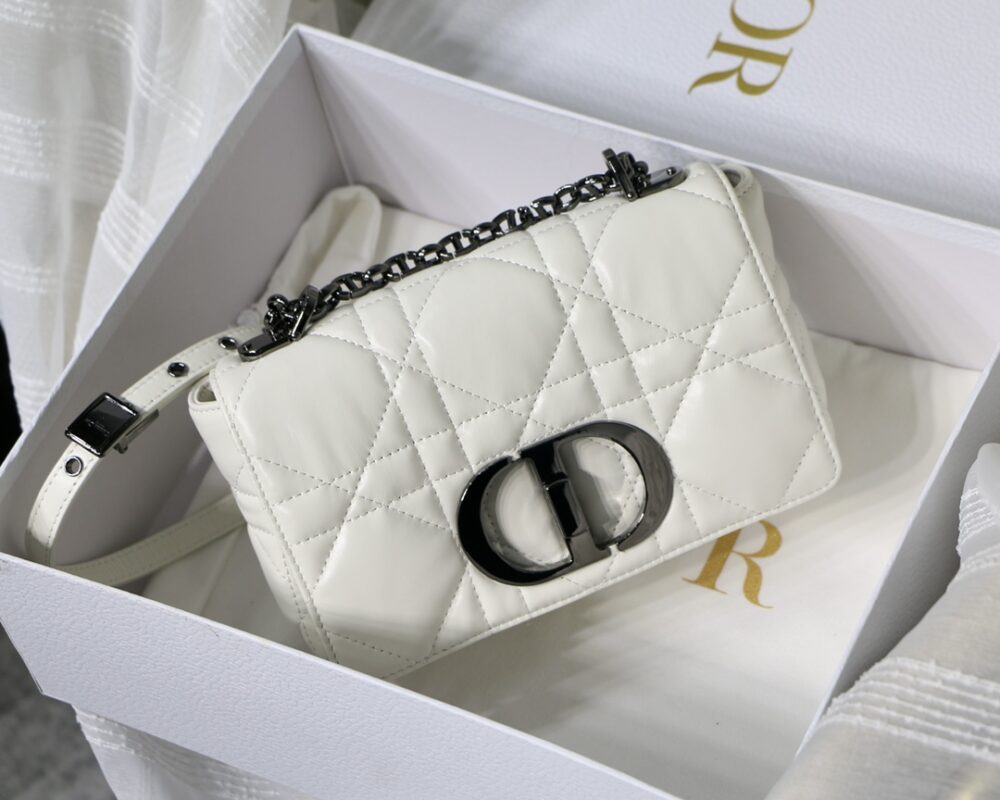 Dior Small Caro Bag in Milky White Calfskin