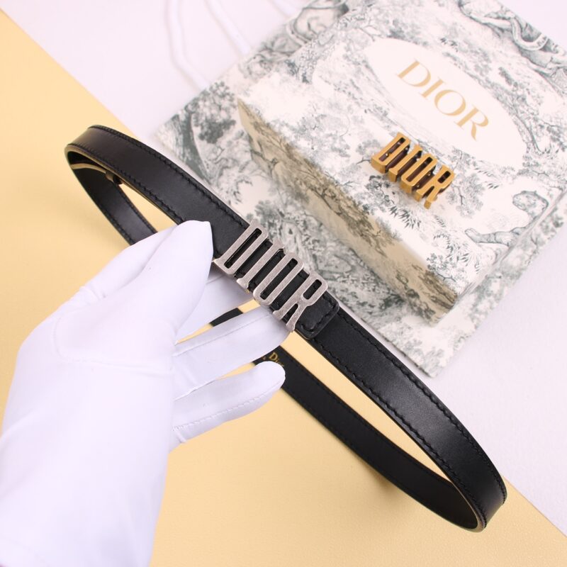 Dior D-Fence Leather 20mm Belt with DIOR Buckle