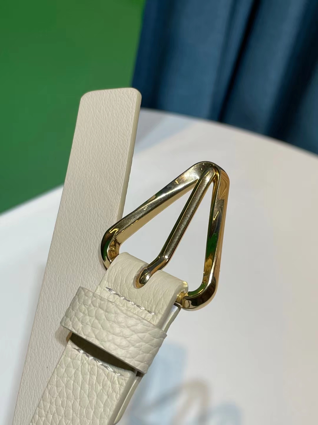 db9bf2_aca50fc5fec94eeeb93f5914a15c3c2dmv2.jpg Bottega Veneta Triangular Buckle Leather Belt - Image 1