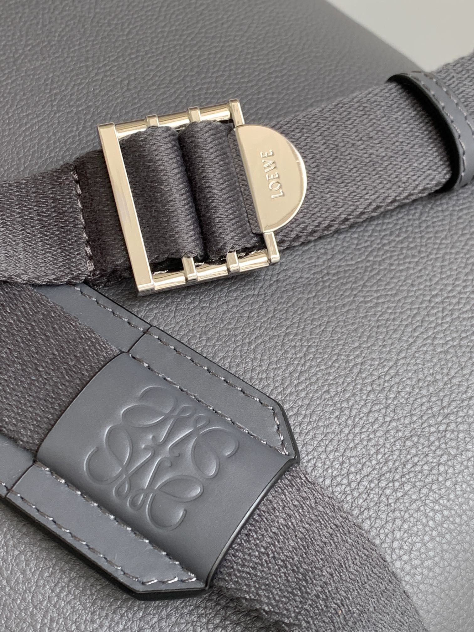 Loewe Military Style Backpack in Grey - Image 6