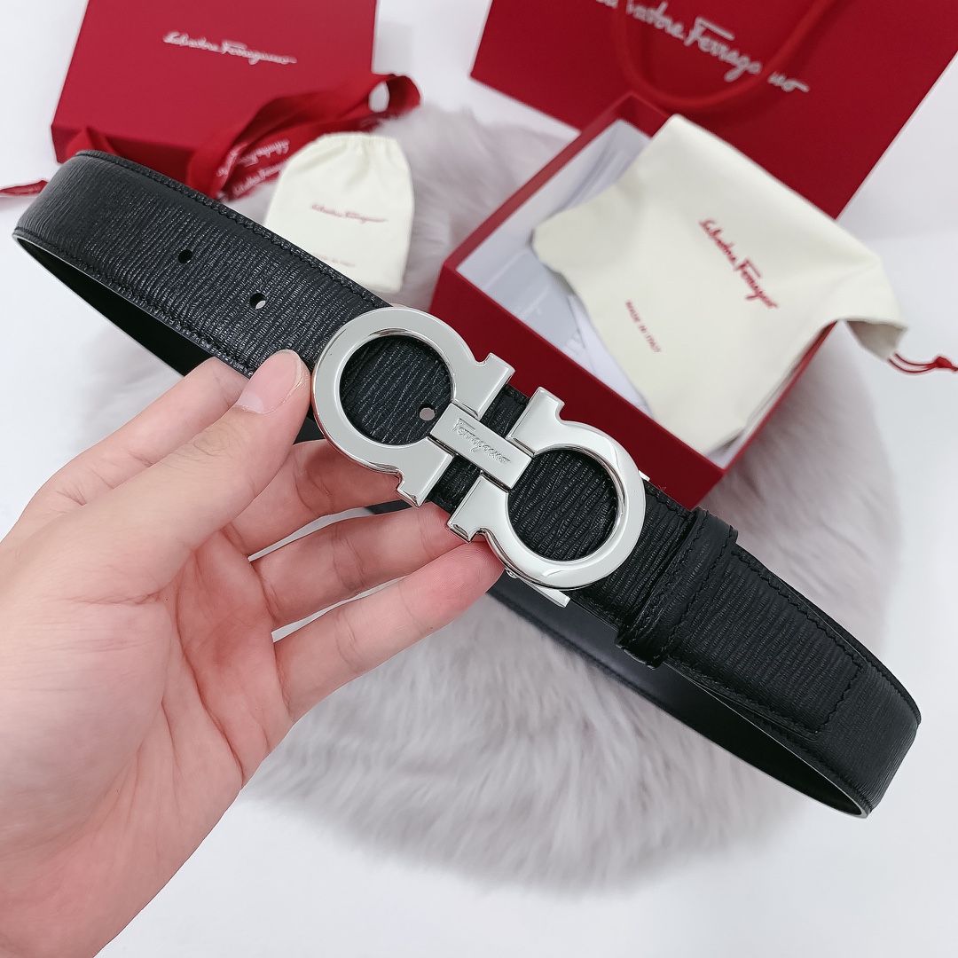 db9bf2_aed11e514e734361b326a8d84f1099dbmv2.jpg Ferragamo Logo Buckle Leather Belt - Image 1