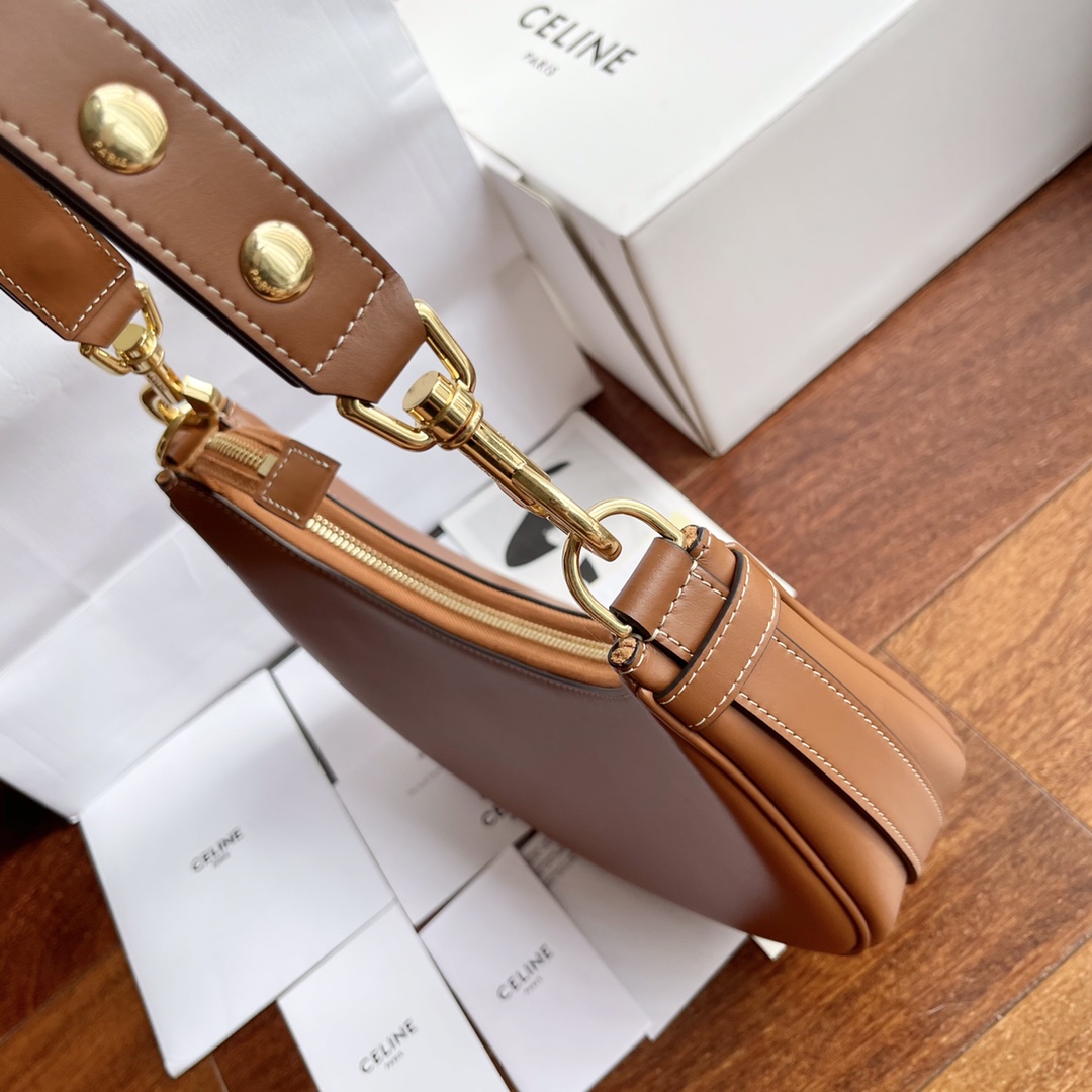 Celine Brown Leather Underarm Ava Strap Bag - Image 9