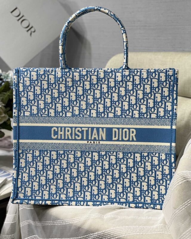 Dior Large Book Tote Bag in Olimpic Blue Monogram