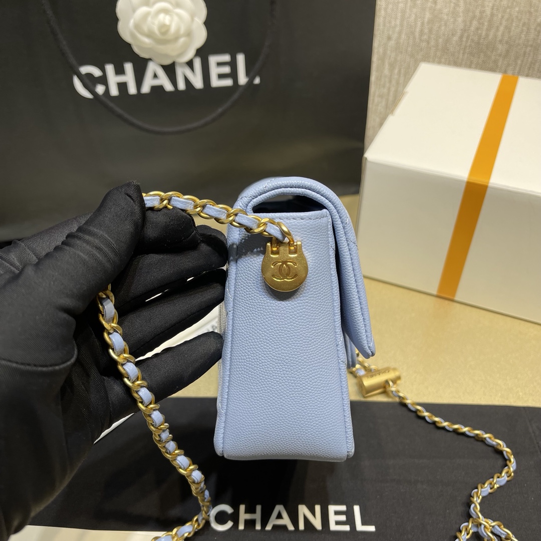 Chanel Mini Square Fatty Classic Rhombic Flap Bag - Image 7