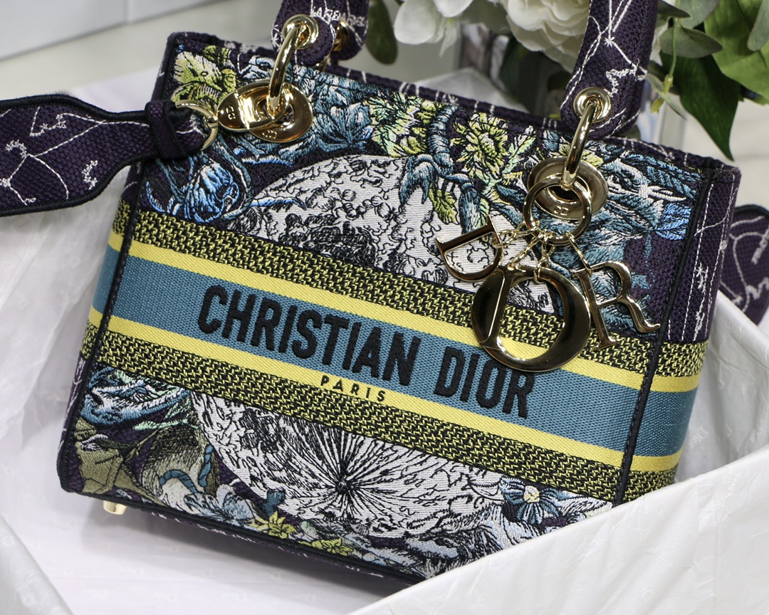 Lady Dior Embroidery Bag in Blue Constellation - Image 7