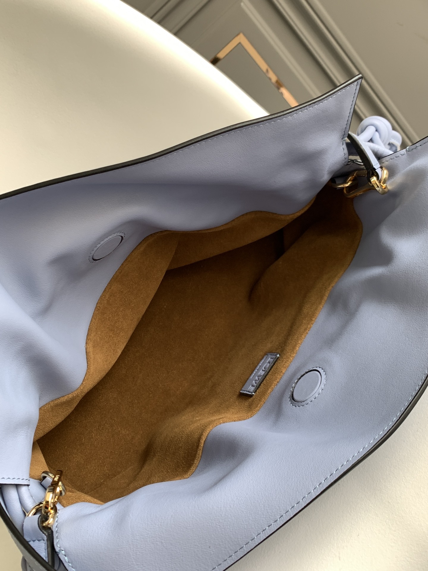 Loewe Large Flamenco Bag in Atlantic Blue Calfskin - Image 8