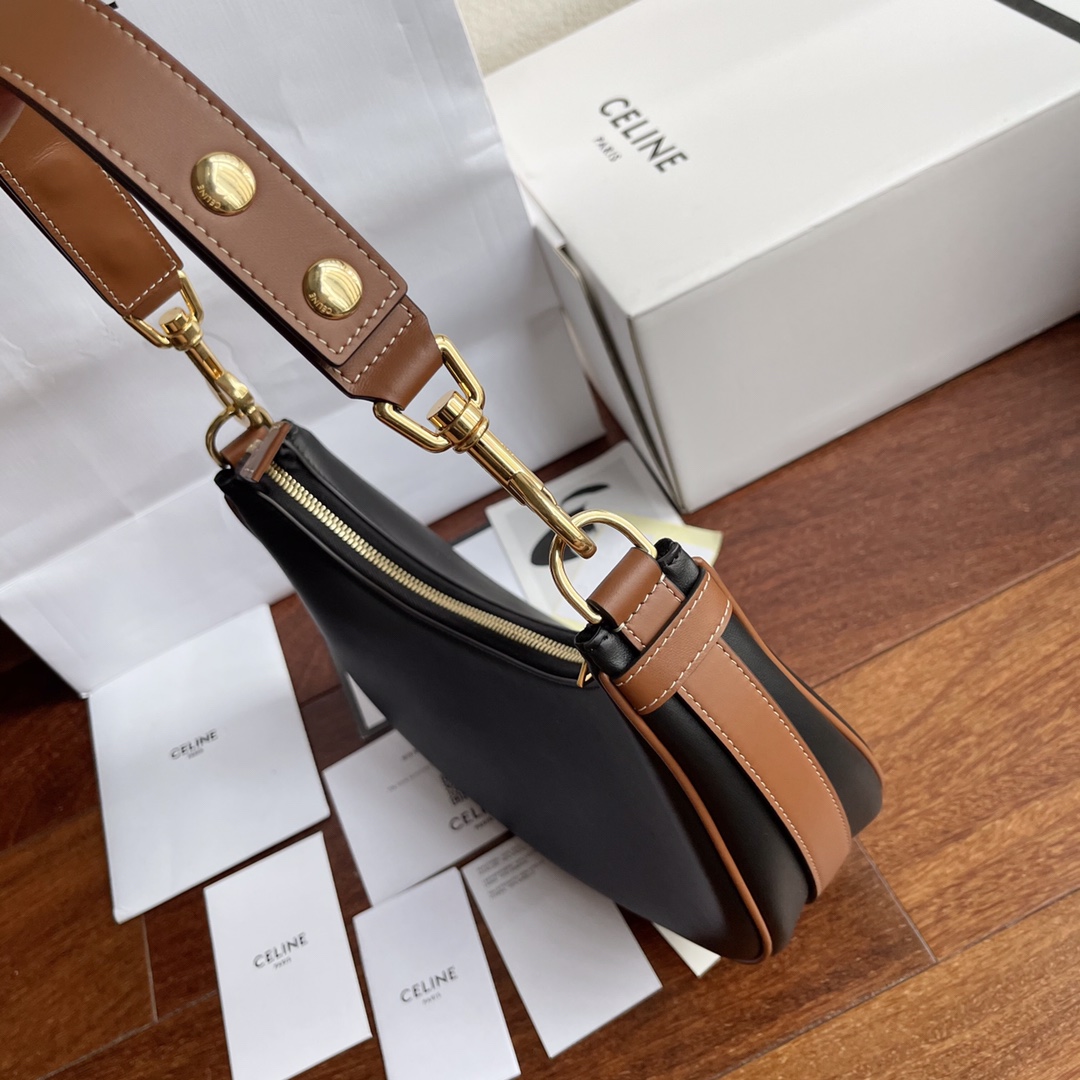 Celine Black Leather Underarm Ava Strap Bag - Image 5