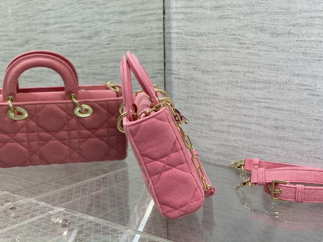Dior Lady D-joy Bag in Pink Denim - Image 5