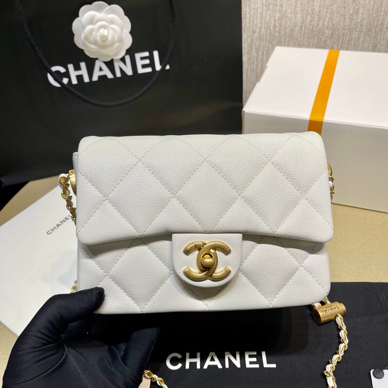 Chanel Mini Square Fatty Classic Rhombic Flap Bag - Image 4