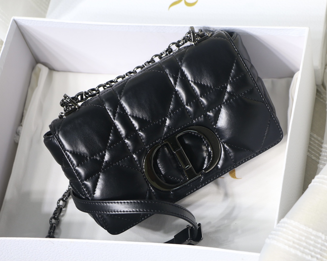 Dior Small Caro Bag in Black Calfskin - Image 3