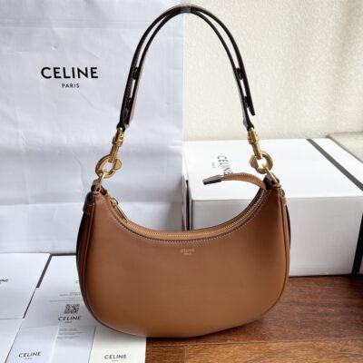 Celine Brown Leather Underarm Ava Strap Bag