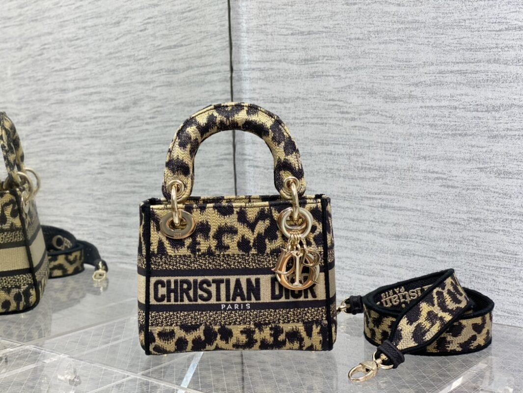 Lady Dior Leopard Embroidery Mini Bag