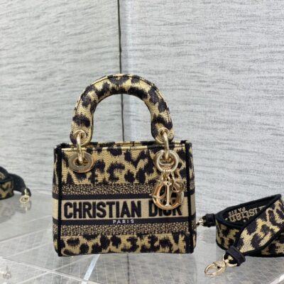 Lady Dior Leopard Embroidery Mini Bag