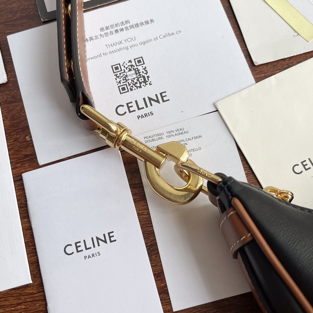 Celine Black Leather Underarm Ava Strap Bag - Image 7