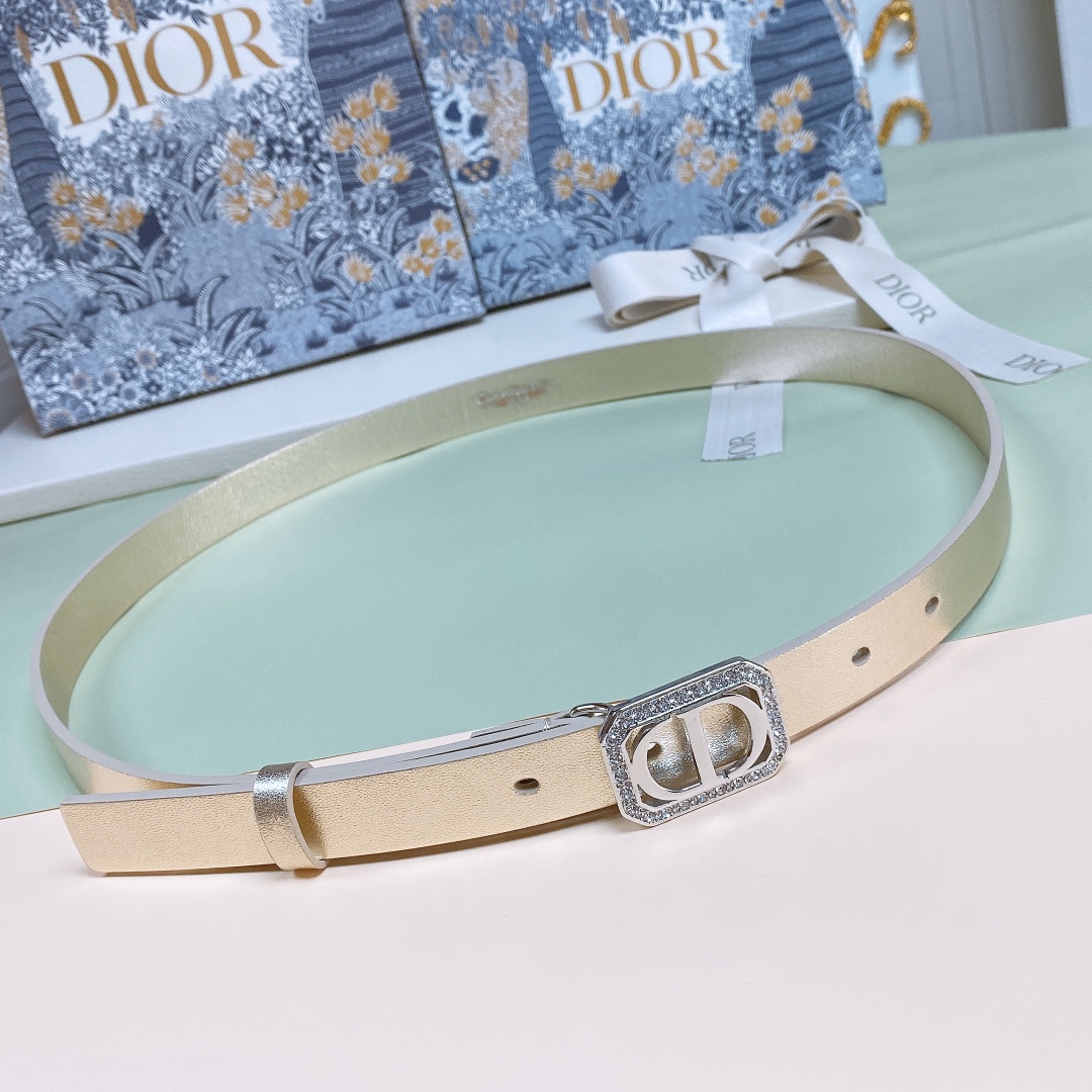 db9bf2_bee6755cb59e429fa80ff818437a4186mv2.jpg Dior CD Square Buckle Sylver Tone Crystal 20mm Belt - Image 1