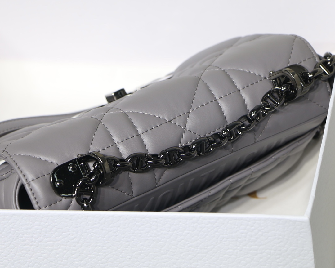 Dior Small Grey Caro Bag - Image 7