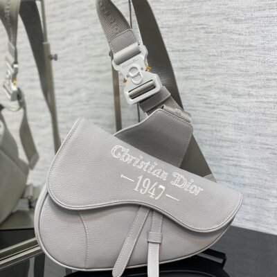 Dior Classic Saddle Bag in Gray