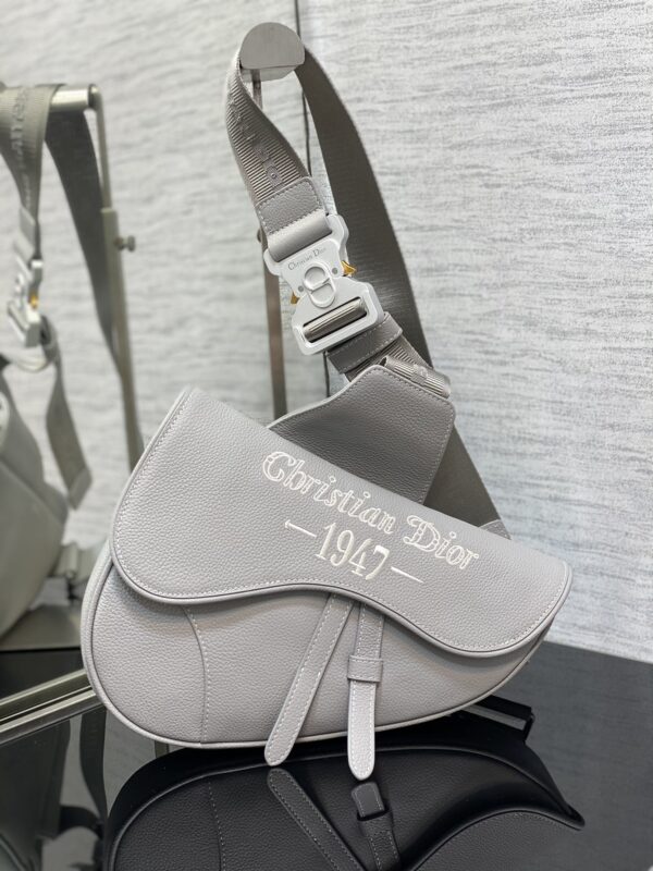 Dior Classic Saddle Bag in Gray
