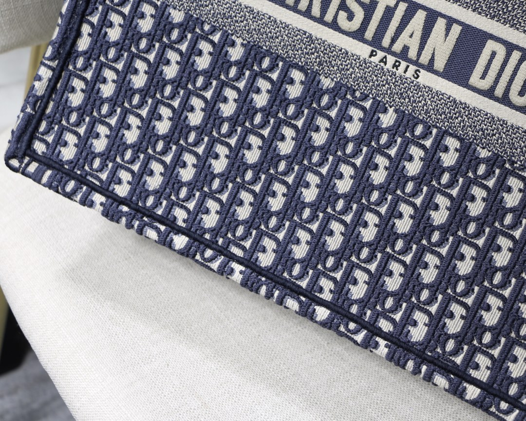 Dior Large Book Tote Bag in Blue Monogram - Image 8