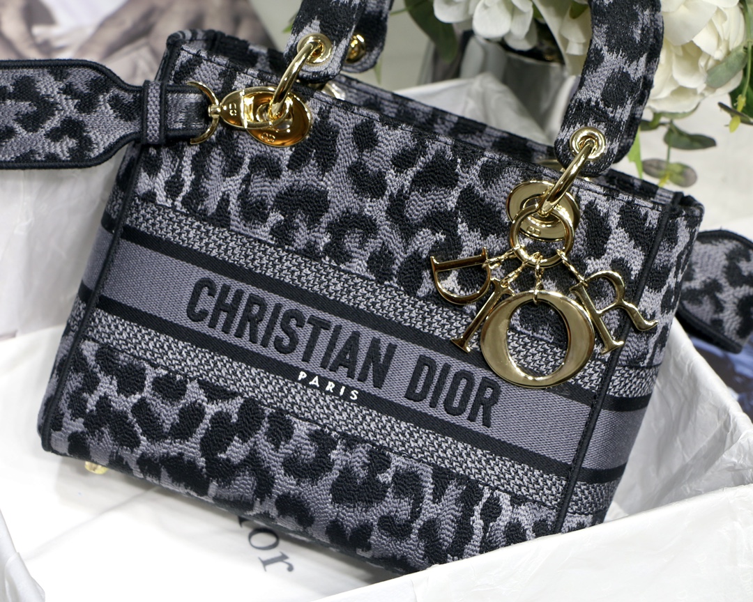 Lady Dior Leopard Embroidery Bag - Image 8