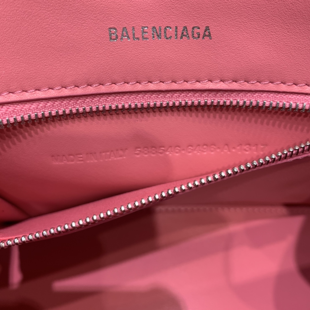 Balenciaga Small Hourglass Bag in Pink Crocodile Pattern - Image 9