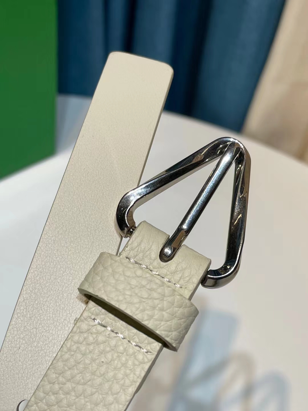 db9bf2_d10f1e68cd3640b6ab4b262c303ac8e2mv2.jpg Bottega Veneta Triangular Buckle Leather Belt - Image 1